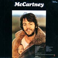 Альбом "McCartney" - обратная сторона диска